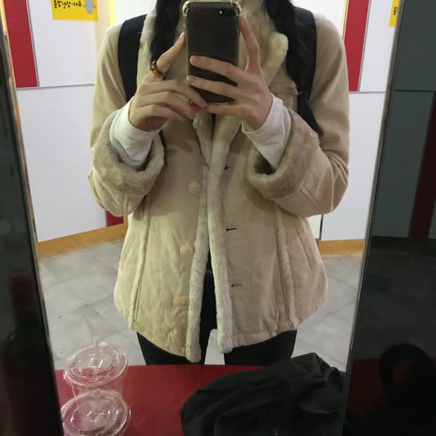 Vintage fur detail jacket 퍼자켓 퍼코트