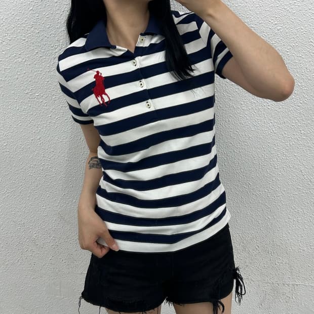폴로 랄프로렌 빅포니 마린 스트라이프 pk반팔 M