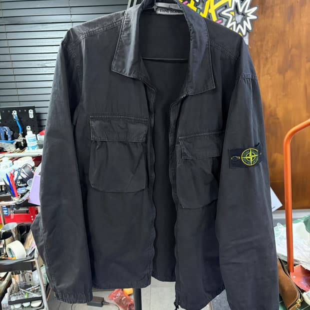 스톤아일랜드 올드이펙트 블랙 오버셔츠 XL(A급)