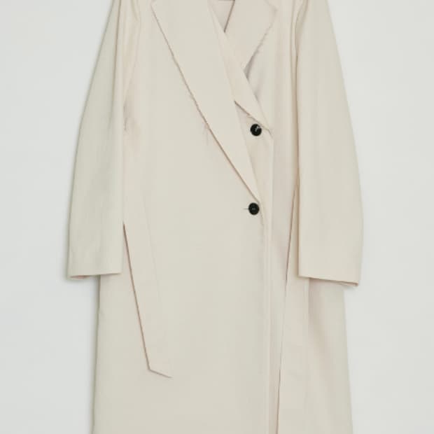 RECTO 렉토 FRAYED HEM OVERLAP COAT