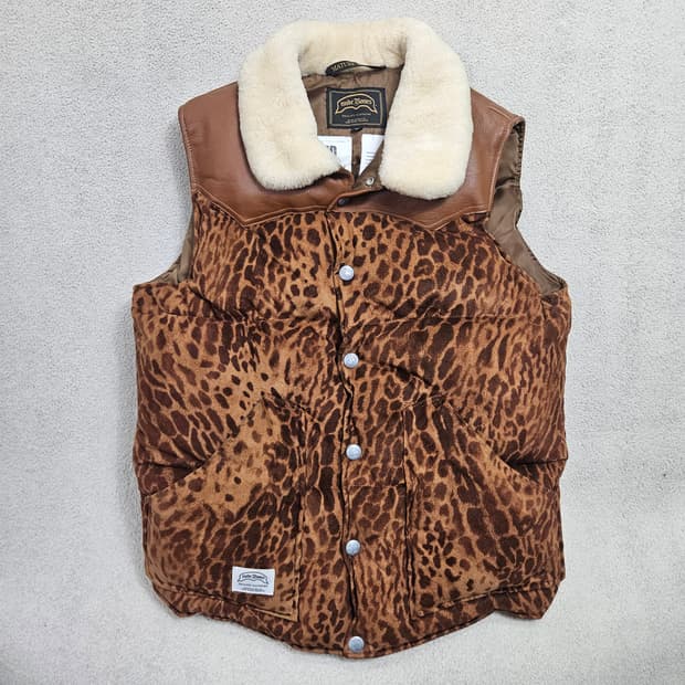 누드본즈 레오파드 패딩 베스트 M
