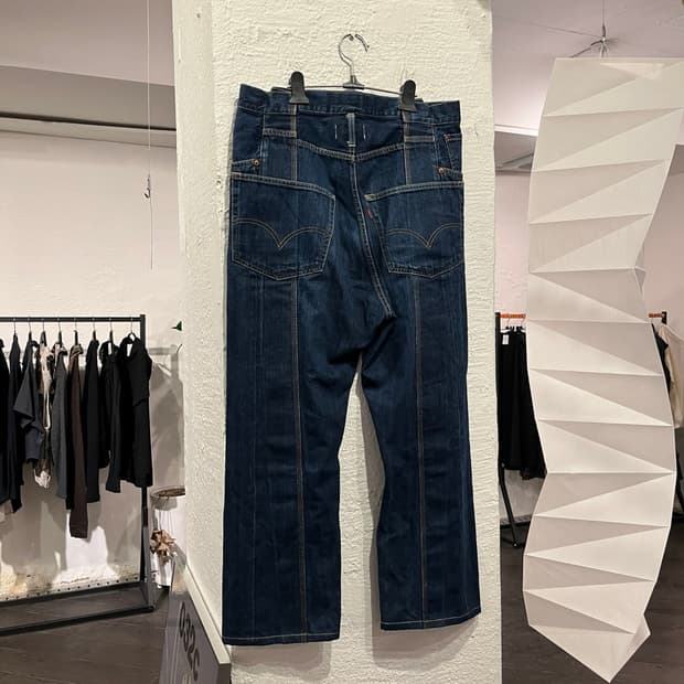 준야와타나베 맨 패널 디테일 데님팬츠