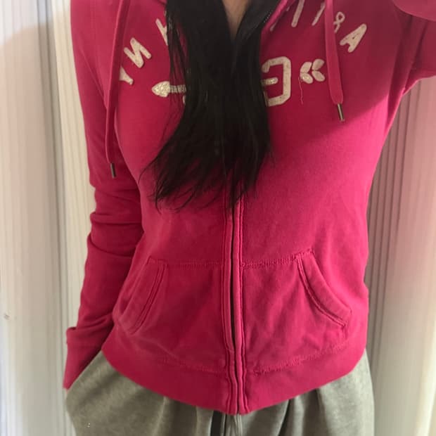 아베크롬비 핑크 후드집업 s