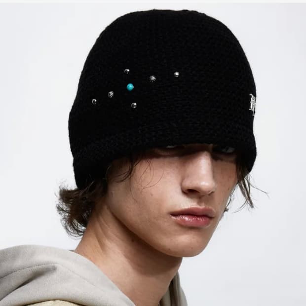 알에스에스씨 RIVET KNIT BEANIE - BLACK