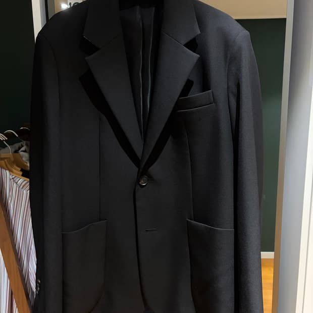 솔리드옴므 블랙 대디핏 블레이져 자켓