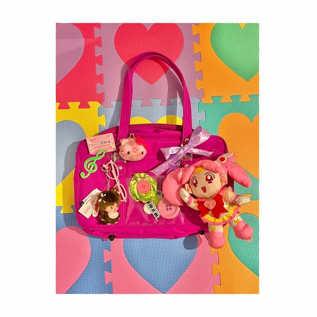 이스트보이 자주색 스쿨백 + 키링🍓