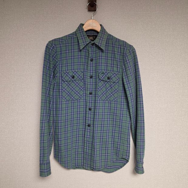 RRL 더블알엘 체크 워크 셔츠 S