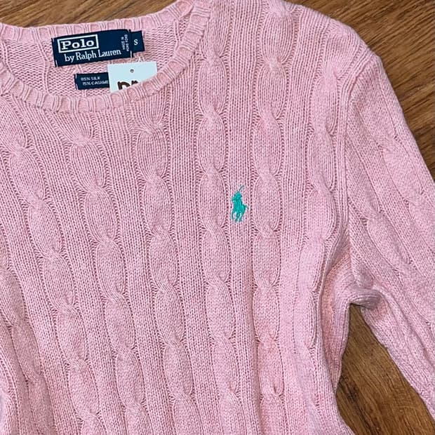 폴로 랄프로렌 핑크 케이블 니트