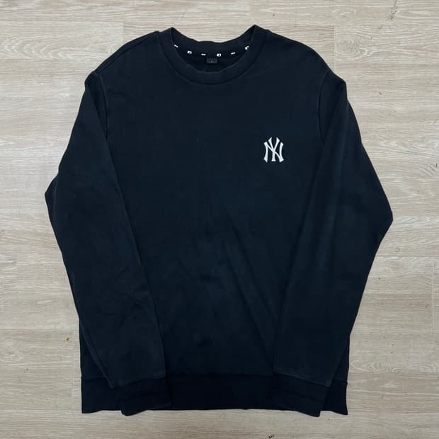 MLB 뉴욕 양키스 NY 빅로고 맨투맨 크루넥 티셔츠 [블랙] L/100