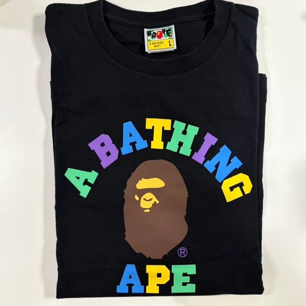 (L) 베이프 컬리지 반팔 (2회 착용) 표