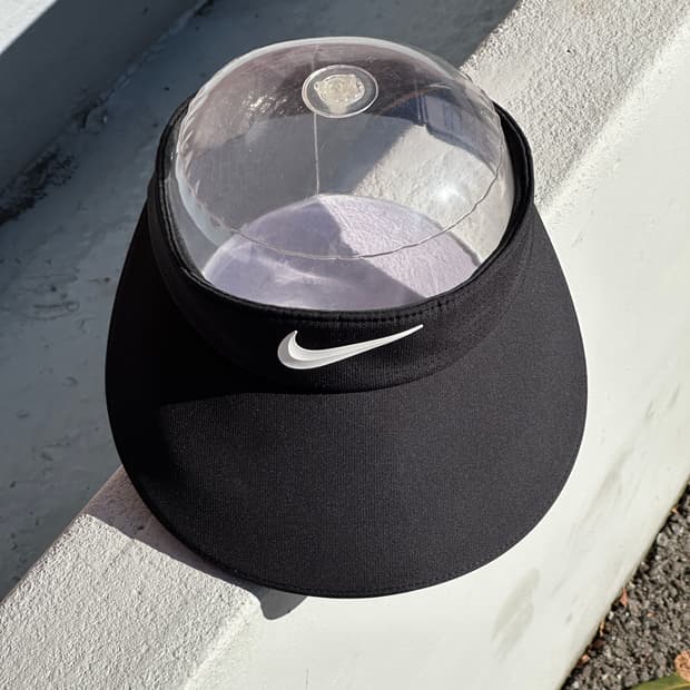 [F] 나이키 로고 블랙 와이드 썬캡 썬바이저 모자