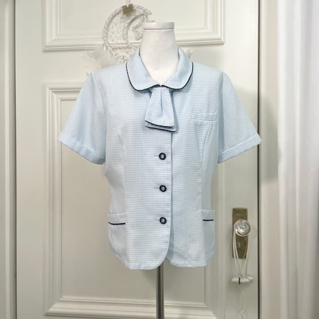 sky blue tweed handkerchief summer jacke