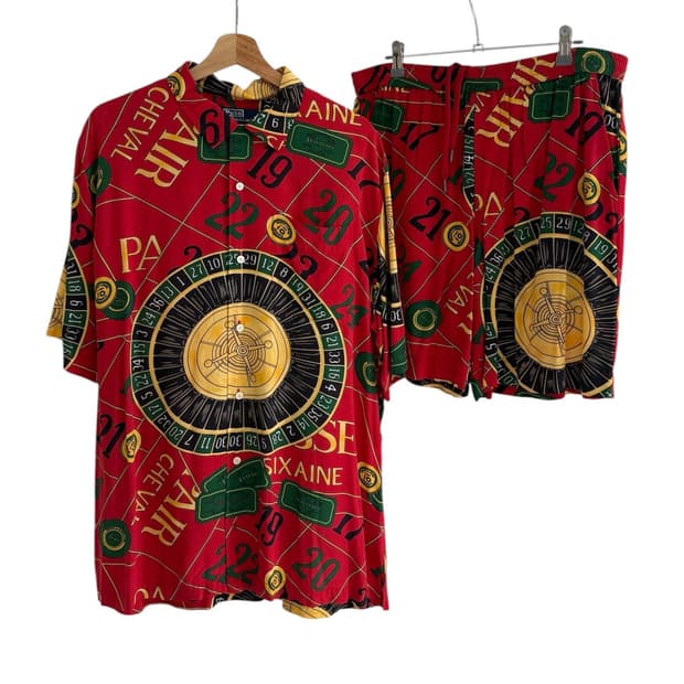 폴로 랄프 로렌 리미티드 에디션300 카지노 풀 프린팅 레이온 셋업