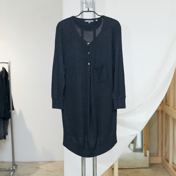 Henley Neck Long Sweater