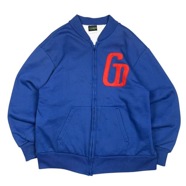 캠버 블루컬러 코튼 집업