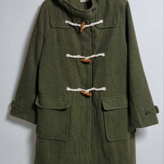 실측 M (66) 사만사모스2 카키 후드 떡볶이코트 더플코트