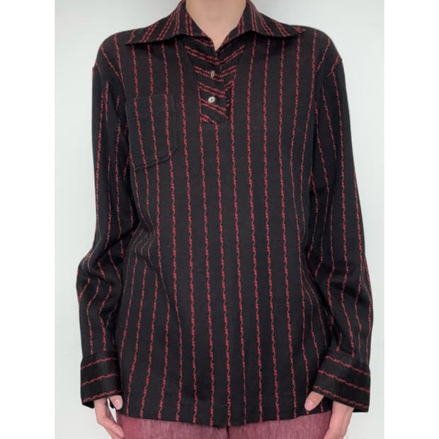 빈티지 락시크 블랙 폴로셔츠