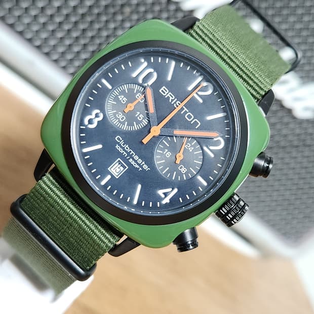 # 브리스톤 클럽마스터 임영웅 크로노 밀리터리  나토밴드 시계 급처