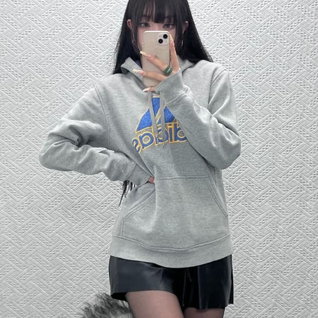 아디다스 빈티지 레트로 00's Y2K 배색 후드티 M C10054