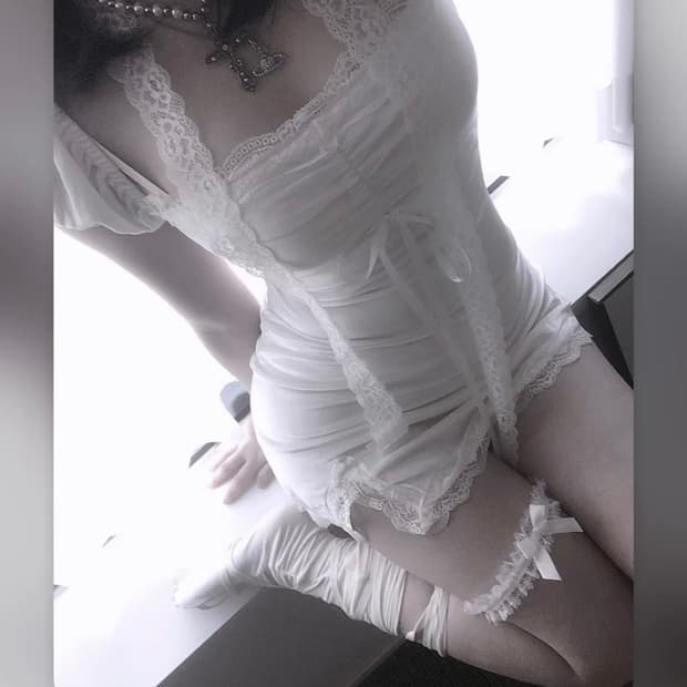 엔젤릭버진스 snowie dress 스노위 드레스 화이트 레이스