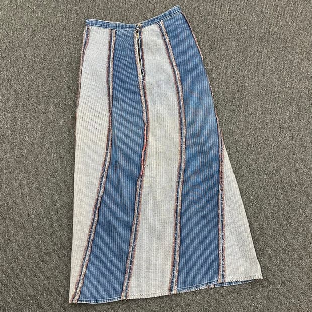 OS)Japanese vintage 패치워크 롱 스커트