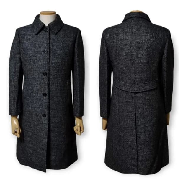 (uk8 여성 55) 버버리 헤링본 울 트위드코트 버버리코트