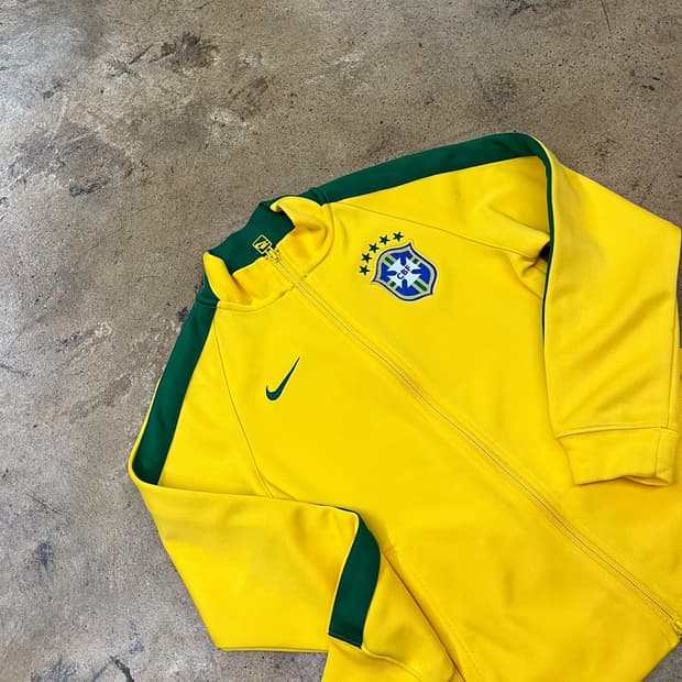[정품/70] 나이키 브라질 축구 국가대표팀 트랙 자켓 옐로우 b17
