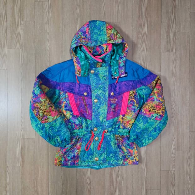 엘레쎄 재팬 민트 마블링 컬러 패딩 점퍼