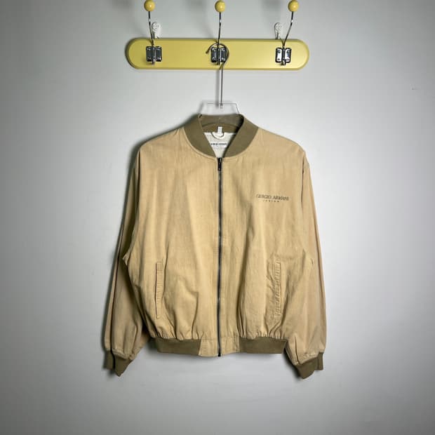 조르지오 아르마니 빈티지 베이지 봄버 자켓 