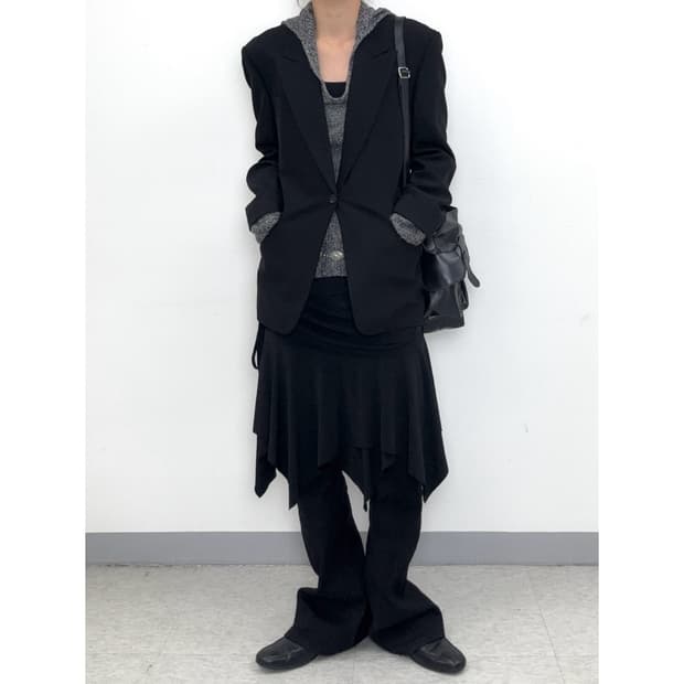 빈티지 블랙 레이어드 스커트