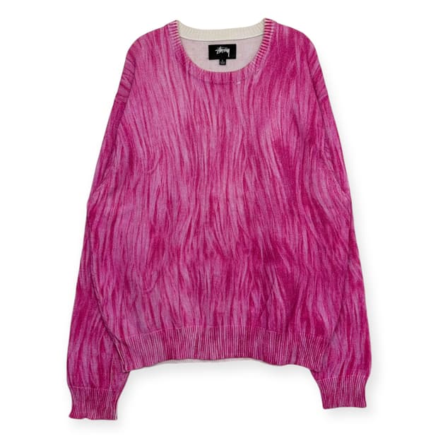 스투시 퍼 프린팅 니트 티셔츠