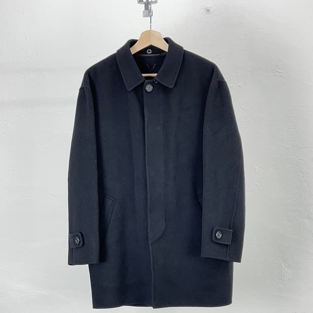 이브 생로랑 뿌르 옴므 블랙 히든 버튼 울 숏 코트