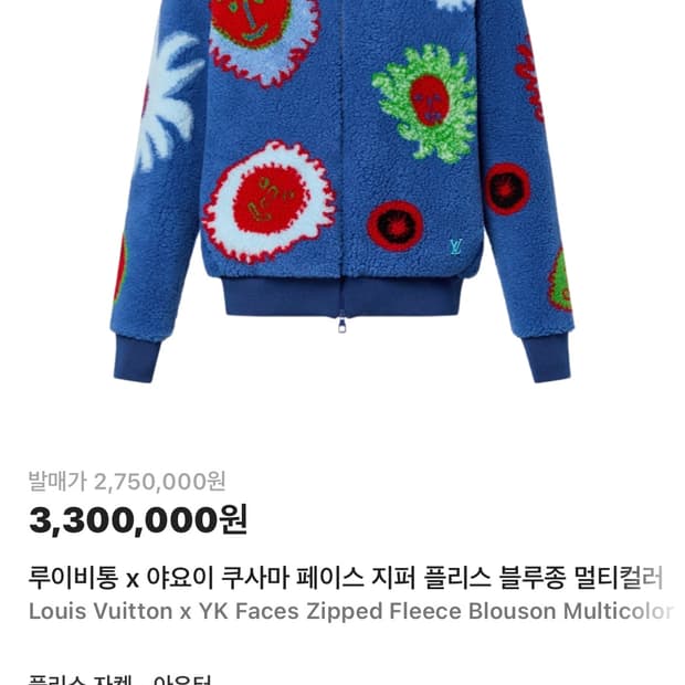 루이비통 x 야요이 쿠사마 콜라보 플리스 4L