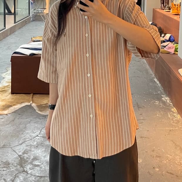 폴로 랄프로렌 포니 로고 스트라이프 반팔 셔츠 H426