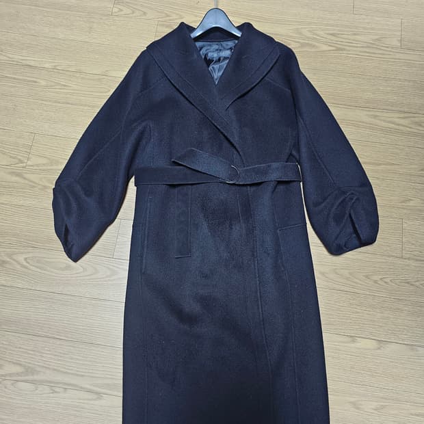 타임 울캐시 벨티드 로브 코트