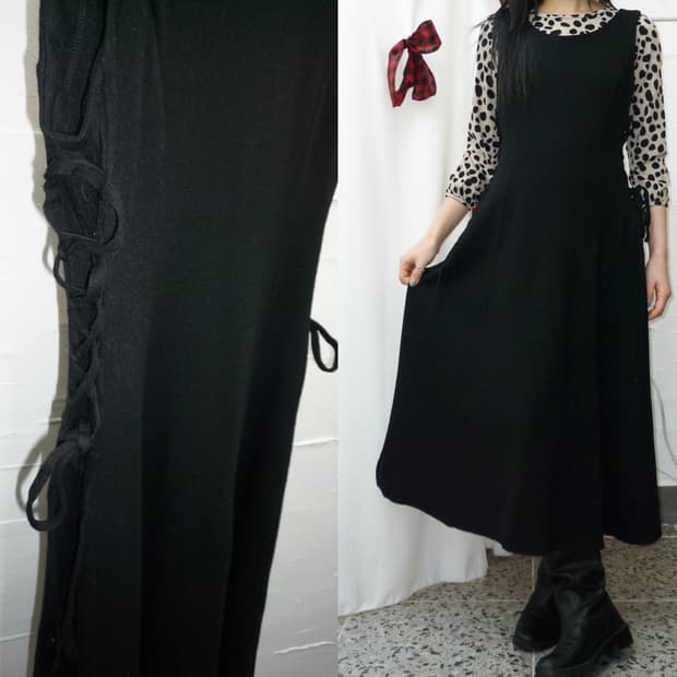 modern noir ribbon dress