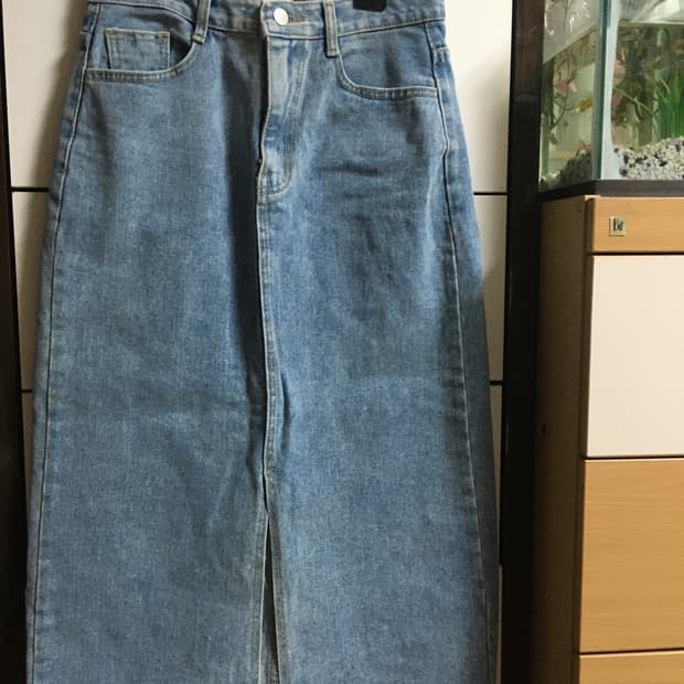 빈티지 트임 롱데님스커트