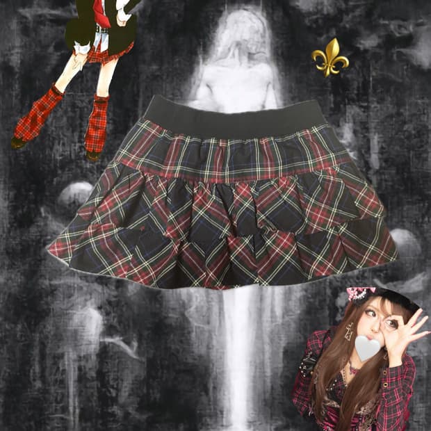 C.O.Z.A kitch skirt 캐캐체 체크 스커트 치마