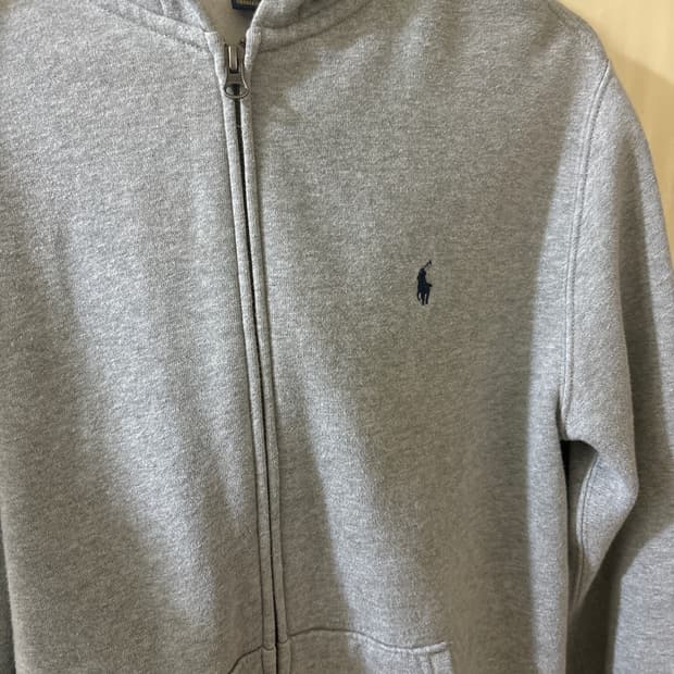 폴로 후드집업 그레이