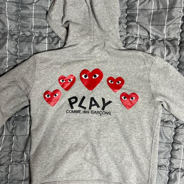 꼼데가르송 5하트 후드집업 그레이 M