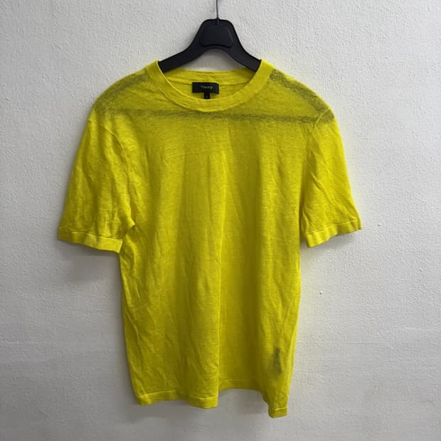 Theory 띠어리 옐로 린넨 티셔츠 p