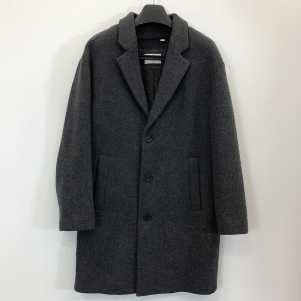 라코스테 누빔 그레이 울 코트 100 사이즈 