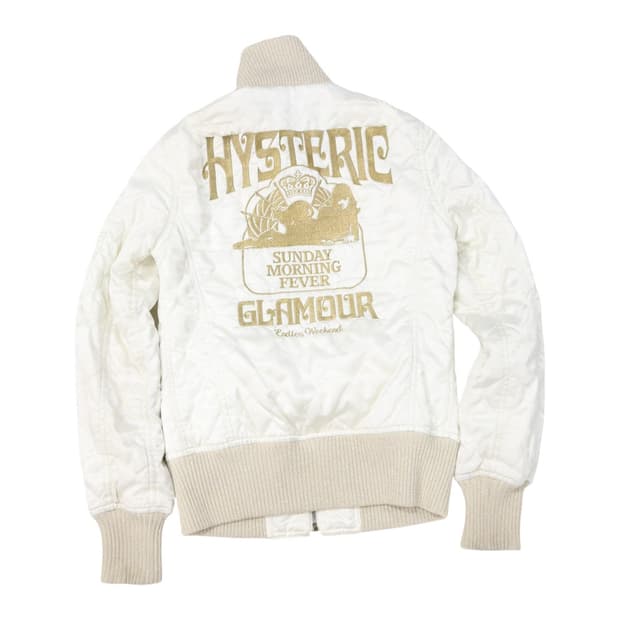 히스테릭글래머 빈티지 골드 자수 퀼팅 본딩 자켓