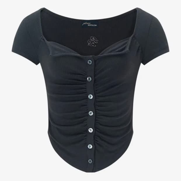 플노팔 Kaya Button Shirring Short Sleeve