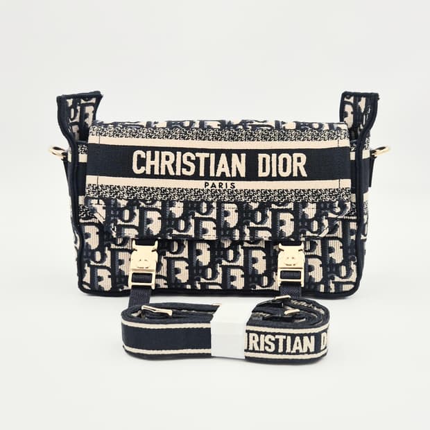 디올 오블리크 블루 캠프백 스몰 숄더백 M1241ORIW