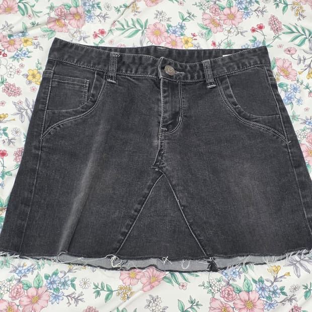 3000원 빈티지)와투케 데님 워싱 흑청치마
