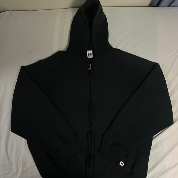 90‘s 빈티지 러셀 50/50 후드집업 블랙