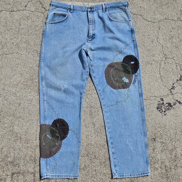 S.O/ 패치워크, 아플리케, 자수 커스텀 팬츠