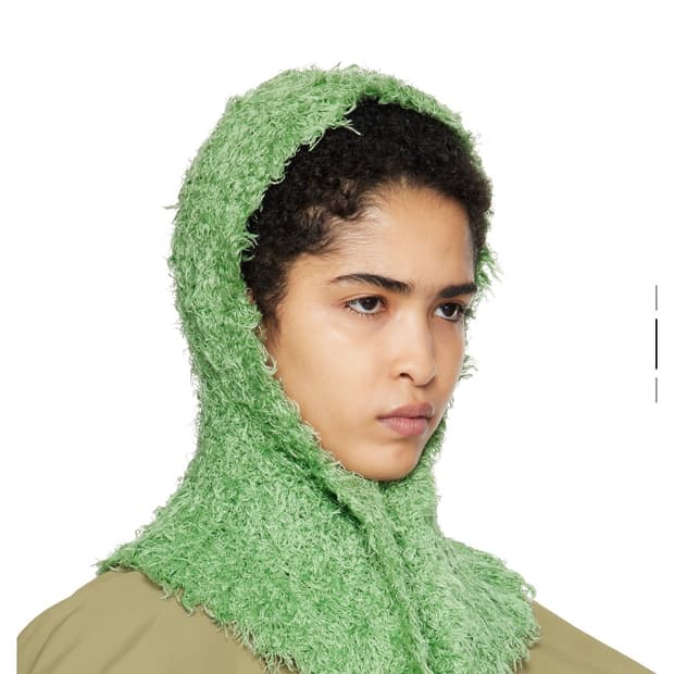 키코 그린 니트 (실크100%)니트 후드