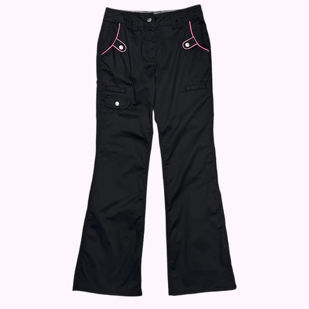 pink point boots-cut pants